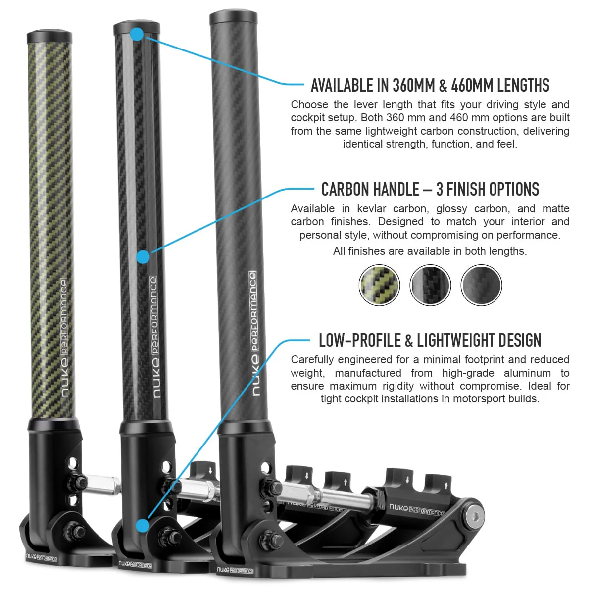 Nuke Performance Hydraulic Handbrake DriftSpec Pro, Matte Carbon 360/460mm - Image 9
